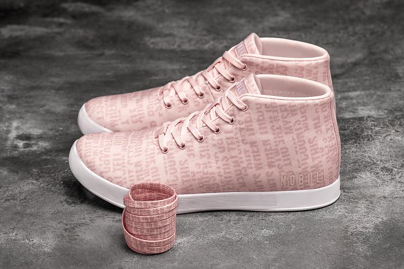 Pink Nobull Wells Canvas Mid Men's Trainers | CA F1310D